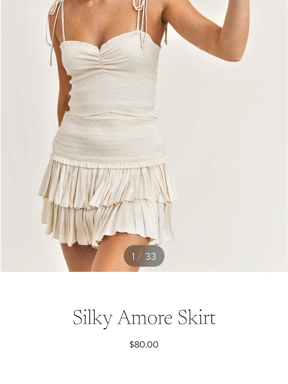 RESET by Jane - Silky Amore Skirt in Cream